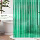 Green Holographic 3D EVA Shower Curtain Liner Glitter Star, 72x72 Premium Light Weight Plastic Bathroom Shower Curtain with Rustproof Metal Grommets for Shower Stall, Bathtubs(No Hooks)