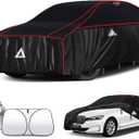 Hail Protector Car Cover for Sedan(Length:195"-208"),Waterproof All-Weather Outdoor Anti Hail Thick Multi-Layered EVA with Sun Visor&Storage Bag for ES350, Models, Avalon, Impala etc.
