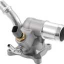 Motoforti Engine Coolant Thermostat Housing Assembly, for Jeep Cherokee 2014-2021, Metal, 816-194, Silver Tone