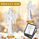 CroBlissful 6 Pcs Crystal Angel Figurine Mother's Day Birthday Gifts Glass Guardian Angel Ornaments Home Decor for Mom Women Men Christian Blessing(Elegant)