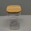 50oz Glass Food Storage Jars Set of 6,Glass Storage Containers Clear Glass Food Canister with Bamboo Lid Airtight For Serving Tea, Coffee, Flour, Sugar, Candy, Cookie, Spice and More (Square)