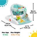 Bright Starts Learn-to-Sit 2-Position Baby Floor Seat with Toys, Unisex, 4-12 Months, Wild Wiggles