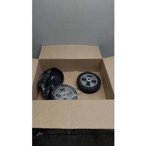 Rocky Mountain Goods Solid Rubber Hand Truck Wheel 10"- 5/8” axle Size - Flat Free Solid Rubber Replacement tire for Hand Truck, cart, Power Washer, Dolly, Compressor - 660 lbs. Load (10”) (2)