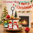 Funny Handmade Crochet Christmas Decorations,Cute Christmas Tree Santa Claus Snowman Deer Ornaments Decor with Card,Best White Elephant Gifts for Adult Kids,Unique Stocking Stuffers Idea for Women Men