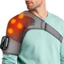 Upgraded Shoulder Heating Pad, Heated Shoulder Brace with 5 Heat Levels and 5 Vibration Modes for Men and Women Rotator Cuff, Arthritis and Frozen Shoulder Pain Relief (Grey)