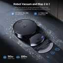 Robot Vacuum and Mop Combo, 8000Pa Strong Suction 2 in 1 Vacuum Robot with Mopping, with Schedule, Wi-Fi/App/Remote, Self-Charging, Slim, Ideal for Hard Floor, Pet Hair, Low-Pile Carpet