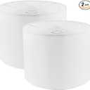 Lamp Shades Set of 2, Drum Lampshade for Table Lamps Floor Lamp, 12" Top X 12" Bottom X 8" High White Large Line Fabric Lamp Shades, Easy Assembly Replacement Lampshades