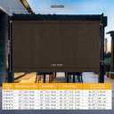 sunoff Outdoor Roller Shades, Cordless Patio Roller Up Blinds with Shade Cloth for Porch Gazebo Pergola Balcony Backyard, 2 Poles & 1 Fabric, Mocha, 96" Wx72 H