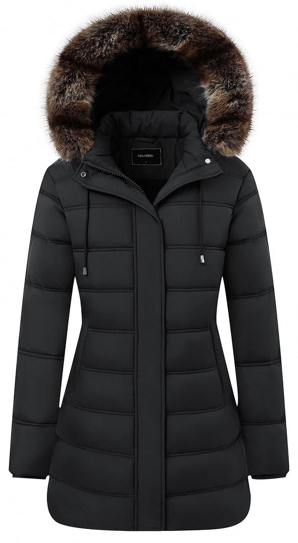 TYBBNY Women's Winter Coat Waterproof Long Puffer Jacket with Detachable Hood-Thermal Insulated Parka, Fleece Lined for Extreme Cold, Daily Commute & Outdoor