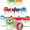 24 PCS Plastic Empty Paint Cans Buckets with Metal Lids - PVC Mini Paint Cans, 8 Colors Ideal for Art Parties Weddings Birthdays Picnics