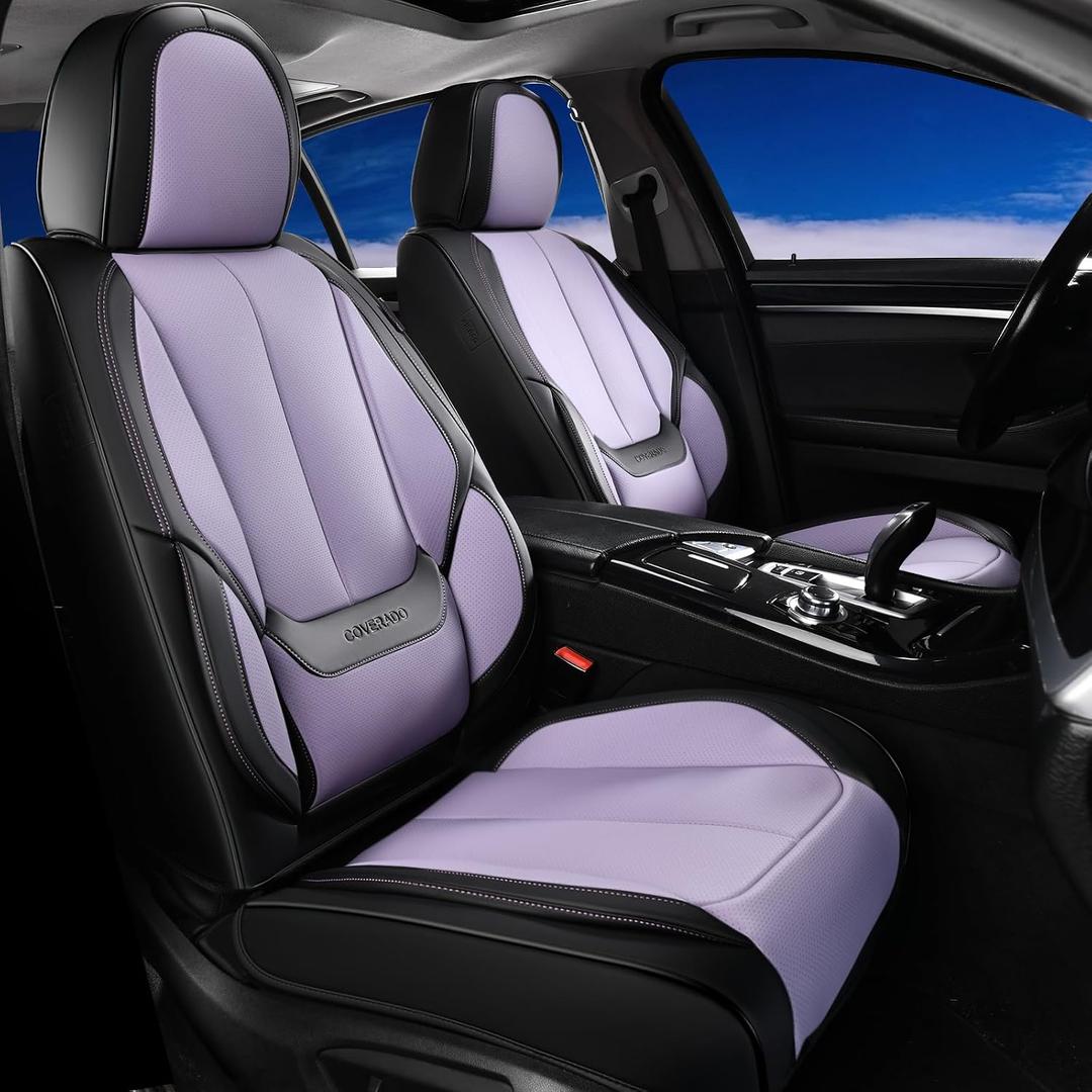 Coverado Seat Covers, Car Seat Covers Front Seats, Car Seat Cover, Car Seat Protector Waterproof, Car Seat Cushion Nappa Leather, Seat Covers Carseat Cover Universal Fit for Most Cars
