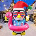 Inflatable Penguin Christmas Yard Decorations 5FT Outdoor Cute Blow up Xmas Decoration with Built-in LED Lights for Indoor Holiday Party Yard Garden Lawn Décor