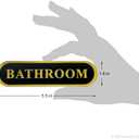 3 x Bathroom Door Sign Self-adhesive Aluminium Plaque Black and Golden 5.5x1.4 inch