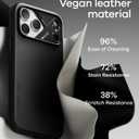 Aulumu A17 Vegan Leather CoolHyper iPhone 17 Pro Case | Camera Control | with Cooling Fins | Luxury Comfort | Compatible with MagSafe | Complete Wrap-Around - Black