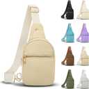 VOROLO Large Sling Bag,Crossbody Bags For Women and Men with Ajustable Strap Trendy Sling Khaki