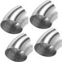 4 Pcs OD 3.5 Inch 45 Degree SS304 Stainless Steel Bend Tube Exhaust Elbow Pipe for Car Modified Exhaust System 3.5" Piping Silver Tone Auto Replacement Parts