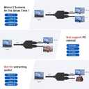 BATU 4k 60hz HDMI Splitter 1 in 2 Out HDMI Cable Male to Dual Female HDMI 2.0 with Power USB Cable for HDMI HD, LED, LCD, TV Dual Monitors Duplicated-Mirror Dual Monitor Support 3D Full HD