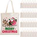 24Pack Canvas Tote Bags Bulk, 16 x 14Inch 10oz Cotton Blank Canvas Tote Bags Reusable Grocery Bags Shopping Cloth Bags w/Handles Personalized Present Bags for Women, Halloween Craft, Ivory