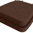 D-Shaped Chair Cushions, 2" Thick Dining Chair Pads with Ties and Removable, Machine-Washable Cover, 17" x 16", Set of 2, Brown