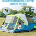 JELUCAMP 6/8 Person Large Waterproof Family Tents for Camping, Screened Camping Tent with Screen Porch, Bug-Free Relaxation & Easy Setup, Includes Rainfly & Carry Bag