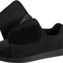 Ravelier Men's Adaptive Wide Width Diabetic Comfort Slipper Shoe, Size 15W US Men, Black