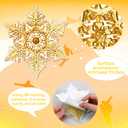 Soulchen 2 Pcs Snowflake Snowboard Stomp Pads 3D Anti Slip Stomp Pads for Snowboarding Cold-Resistant Adhesive Snowboard Practice Mat Enhanced Traction & Control, Provides Extra Grip for Men Women (Gold)