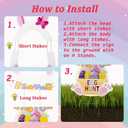 Easter Face Yard Signs with H-Stakes, Large Easter Bunny & Chick Outdoor Lawn Decorations for Yard Photography Egg Hunt Sign Waterproof Photo Props