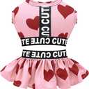 CuteBone Two Piece Dog Sports Dress Athleisure Puppy Valentines Skirt Lightweight Small Dogs Girl Clothes Cat Apparel SPS16S S