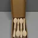 Pantry Value [100 Count] Wooden Spoons Disposable, Splinter-free Biodegradable Spoons, Eco-friendly, Compostable Utensils for Outdoors, Parties, and events