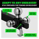 Rhino USA Trailer Hitch Tri-Ball Mount with Hook & Shackle - 2in Receiver