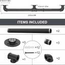 8FT Industrial Stair Railing Wall Mount Staircase Handrail 1.3 Pipe Hand Rail for Steps Grab Bar Foot Rail Vintage Pipe Railing Black Deck Handrail for Outdoor Indoor Stairs Porch