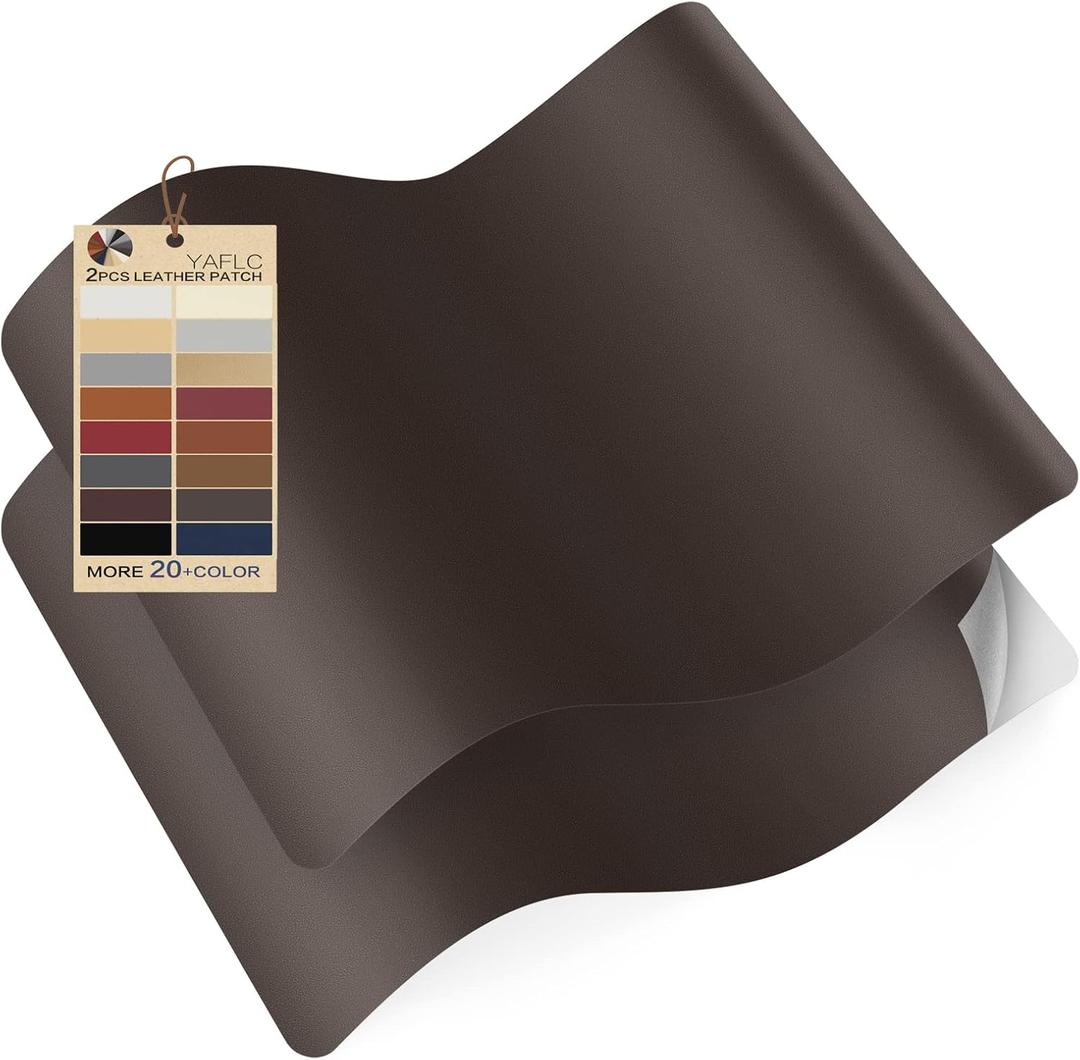 YAFLC Self Adhesive Leather Repair Patch Tape, 8.311 inch Vinyl Leather Repair Kit for Furniture, Car Seat, Chairs, Couch, Sofa, Jacket Dark Coffee