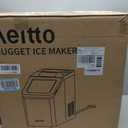 Aeitto Nugget Ice Maker Countertop, 55lbs/24H Ice Machine with 3.6L Water Tank&3.2Lbs Ice Basket, Self-Cleaning Pebble Ice Maker with Stainless Steel Housing for Home Office and Party, Silver