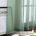 NICETOWN Linen Sheer Curtains Flax Textured for Living Room, Grommet Semi Sheer Vertical Drapes Privacy with Light Filter for Home Office/Farm House, W52 x L84, Olive Green, 1 Pair