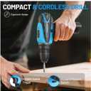 Cordless Drill Set, 12V Power Drill Kit with Battery and Charger, 3/8" Keyless Chuck, 25+1 Torque Setting, Built-in LED, Electric Driver Tool for Home DIY Projects (Blue)