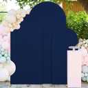 FUHSY Wedding Arch Cover Set of 3 Navy Spandex Arch Backdrop Cover 7.2FT 6.6FT 6FT Chiara Backdrop Covers for Arch Stands Balloon Arch Covers for Wedding Birthday Party Gender Reveal Decoration