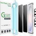 amFilm Auto-Alignment OneTouch for Samsung Galaxy S26+/S26 Plus 6.7" Privacy Screen Protector + Camera Lens Protector, Tempered Glass, 30 seconds Installation, Bubble Free, Privacy Protection 2+2 Pack