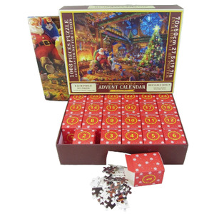 The Jigsaw Puzzle Advent Calendar Christmas Old Man Festive Fireplace 24 Parts