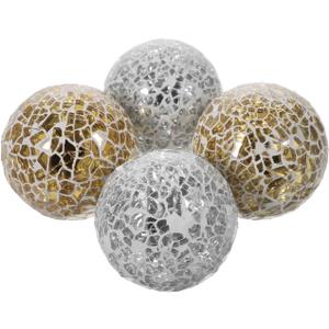 Amosfun 4pcs Glass Orbs Centerpiece Sphere Balls for Bowls Table Vases Filler Dining Table Decor Ball Ornaments  