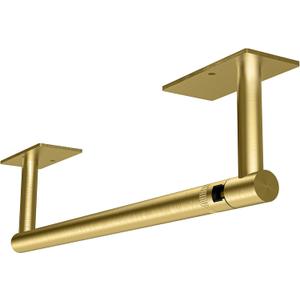 RUACQ Paper Towel Holder Under Cabinet, Wall Mounted or Adhesive Stainless Steel Paper Towel Holder,Square Base Paper Towel Rack for Kitchen, RV, Bathroom (Brushed Gold) (Standard - Rectangle)