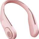 SWEETFULL Portable Neck Fan 360 Cooling Bladeless Personal Fan | No Hair Twisting - 4000mAh USB Rechargeable Wearable Fan for Travel, Birthday Gifts for Men, Women, Mom, and Dad (A5 Pink)