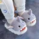 Kids Shark Slippers for Toddlers Boys Girls,Fuzzy Warm Winter Indoor Slippers with Non-Slip Sole,Christmas & New Year Gift for Little Shark Lovers. (Gray)