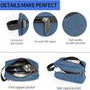 2 x XQXA Toiletry Bag for Men, Hanging Dopp Kit Water Resistant Travel makeup Bag for women, Mens Travel Bag Shaving Bag for Toiletries Accessories (Navy Blue)