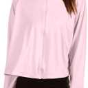 1 Pc Women's Sun Protection Jacket Hoodie with Mask UV Lightweight Full Zipper Long Sleeve Clothing Shirt Outdoor Pink (Large)