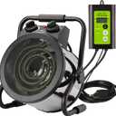 GNRZZT Greenhouse Heater with Digital Thermostat, Green House Heater for PlantsElectric Grow Tent Heaters, 1500W Fast Heating with Overheat Protection, Space Heater for Flower Room, Silvery