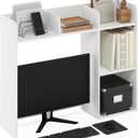 Furinno Classic Desk Shelf, 5-Shelf Desktop Hutch, Book Shelf, 3-Tier Desk Organzier, for Office Supplies, Office Desk Accessories, for Home Office, College, Dorm, White