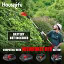 20-Inch Cordless Pole Hedge Trimmer Compatible with Milwaukee M18 Battery(No Battery), 14.5FT Reach &150 Adjustable Head, Cuts 3/4 Branches, Lightweight Electric Hedge Trimmer with Extension Pole
