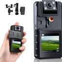 64GB Body Camera, 1296P Body Cam (3000mAh) with IR Night Vision, 180 Rotatable Lens and 3 Sturdy Clips, Camcorder with Audio and Video Recording, Ideal for Police Civilians Hikers Cyclists