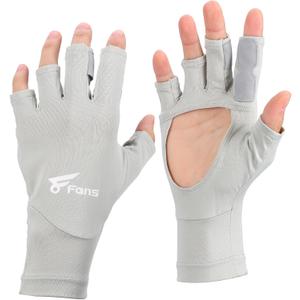 8 Fans Fishing Gloves UPF50+ Fly Fishing Gloves, Fingerless Gloves Sun Protection Gloves Men Women for Outdoor, Kayaking, Cycling, Rowing (X-Large)