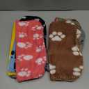 Tegeme 12 Pieces Fleece Blankets for Pets Dog Puppy Paw Print Cat Bedding Cover Blanket for Small Animals Pig Cage Liner Sleep Mat Pad Kitten Soft Warm(Cute Style,12 x 12 Inches)